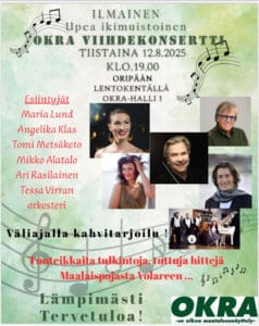 mainos Okra viihdekonsertista